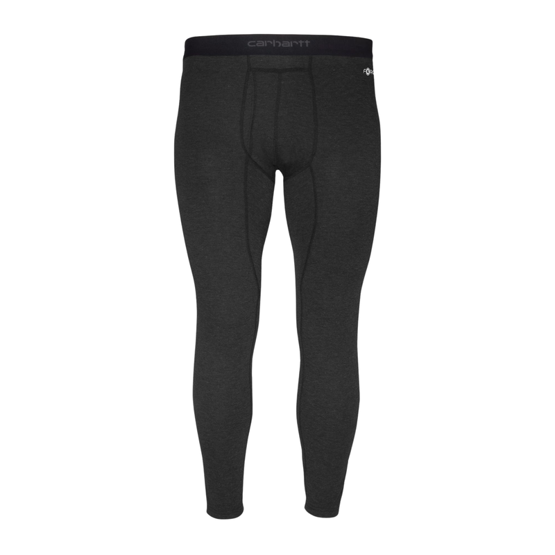 Carhartt Men's Force Midweight Synthetic Wool Blend Base Layer Pant - Black Heather