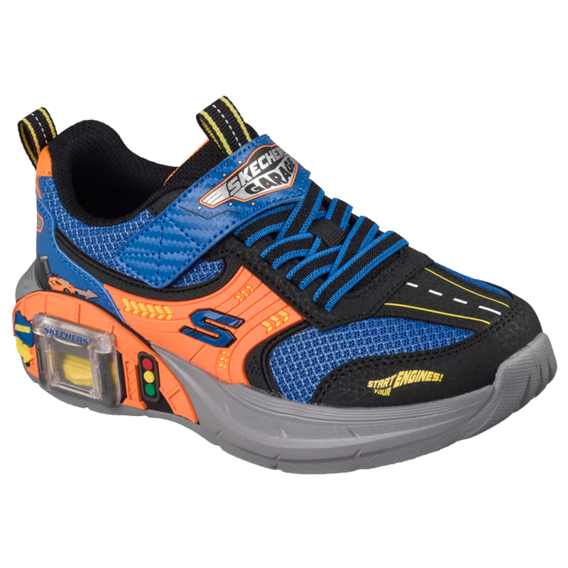 Skechers Boys' Garage Shoes - Black/Blue/Orange