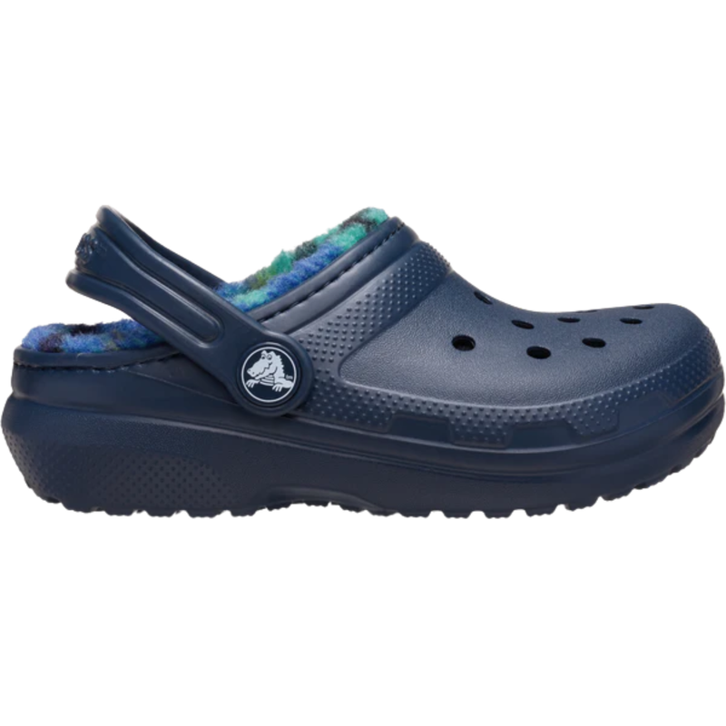 Crocs Kids' Classic Lined Clogs - Bold Check Navy