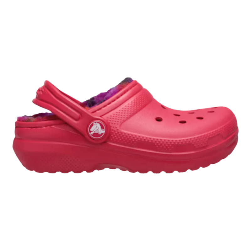 Crocs Kids' Classic Lined Clogs - Bold Check Digital Raspberry