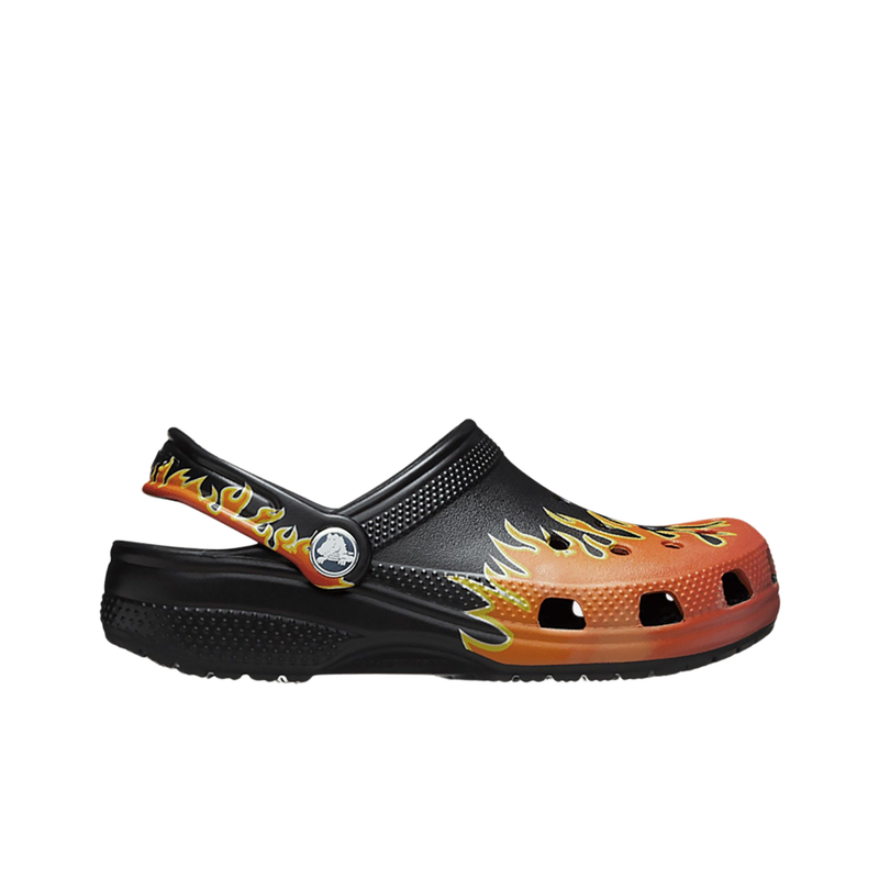 Crocs Toddler Classic Flames Clogs - Black Multi