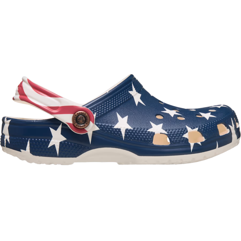 Crocs Kids' Classic American Flag Clogs - Chalk/Multi