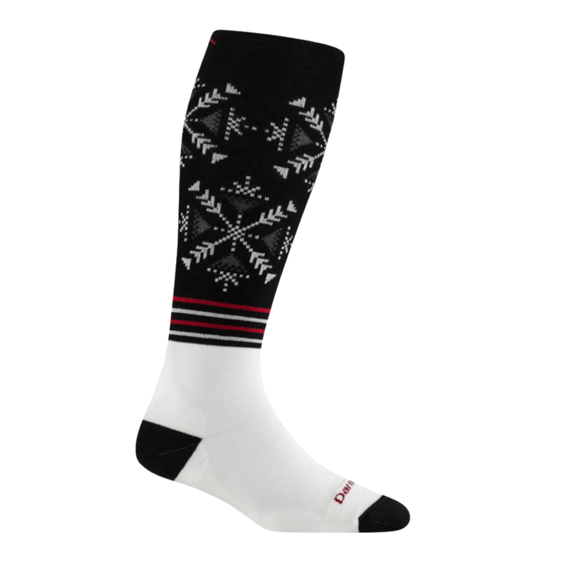 Darn Tough Vermont Women's Snowfall Over The Calf Midweight Ski and Snowboard Sock - Black