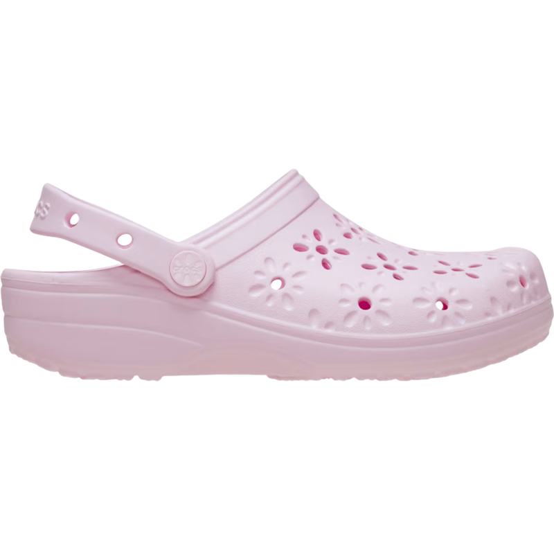 Crocs Classic Floral Cut Out Clogs - Pink Milk