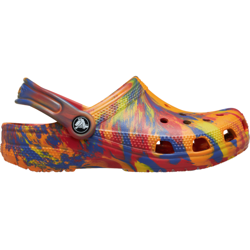 Crocs Toddler Classic Marbled Clogs - Orange Zing/Multi