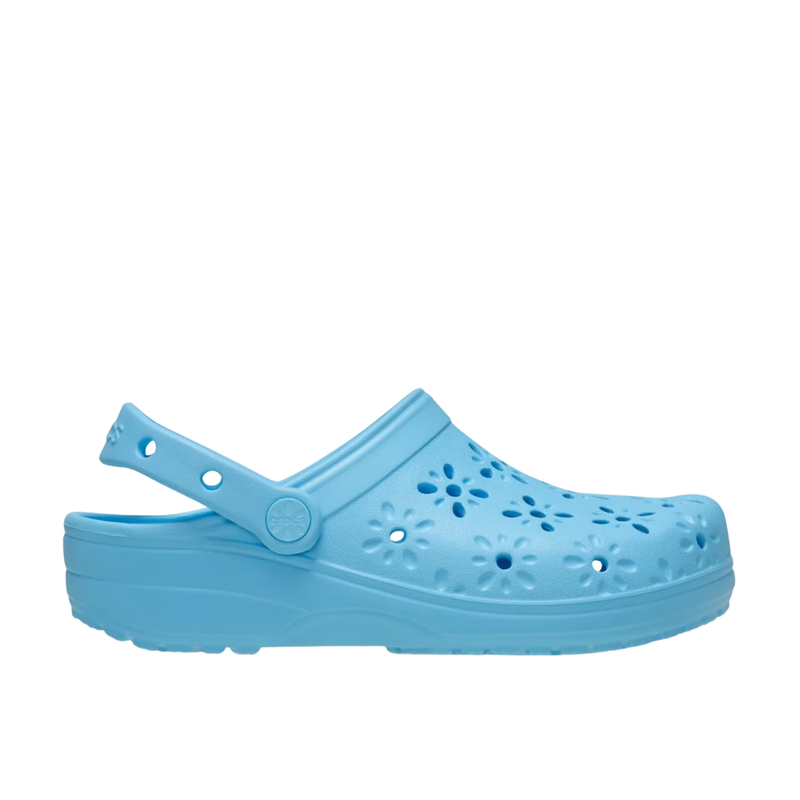 Crocs Classic Floral Cut Out Clogs - Tinted Glass Blue