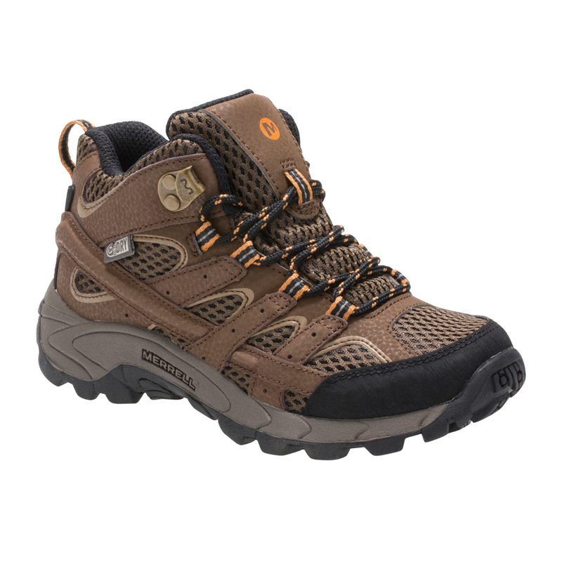 Merrell Kids' Moab 2 Mid Waterproof Hiking Boots - Earth