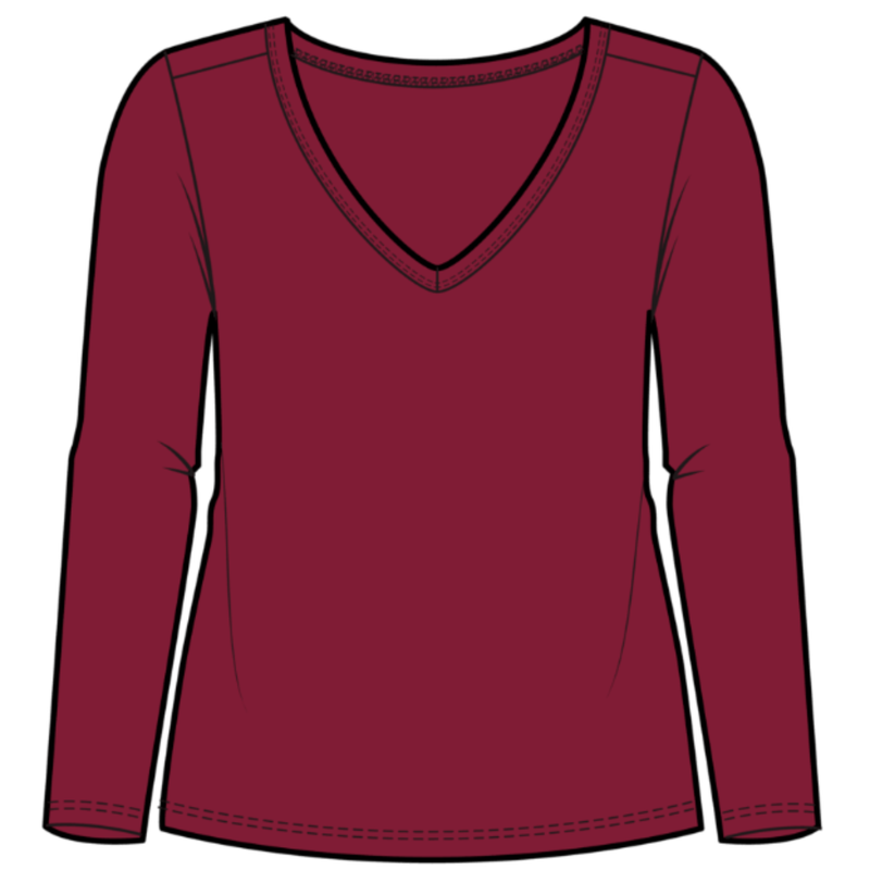 Toad & Co Women's Marley Long Sleeve V Neck Tee - Beet