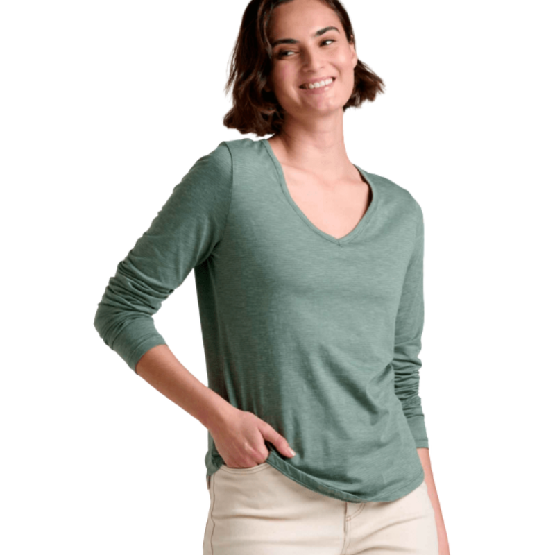 Toad & Co Women's Marley Long Sleeve V Neck Tee - Laurel