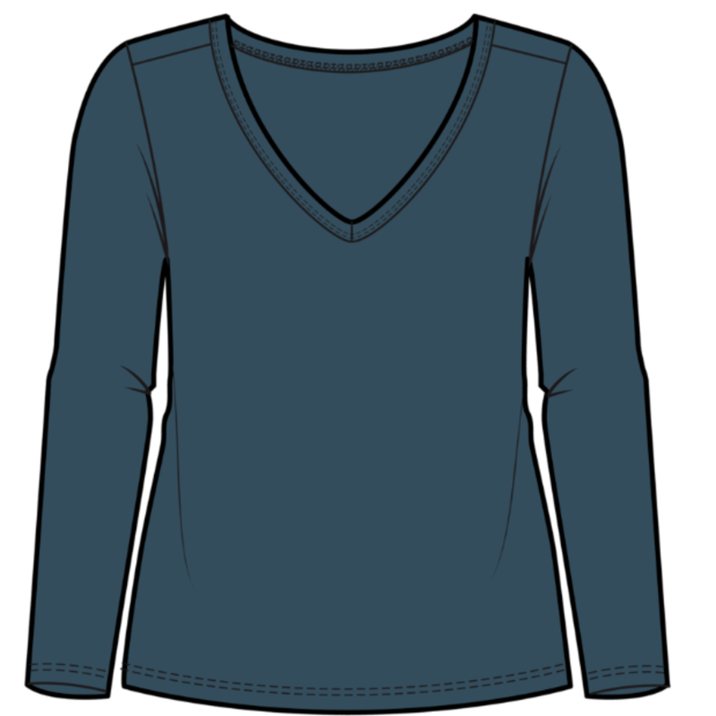 Toad & Co Women's Marley Long Sleeve V Neck Tee - Twilight