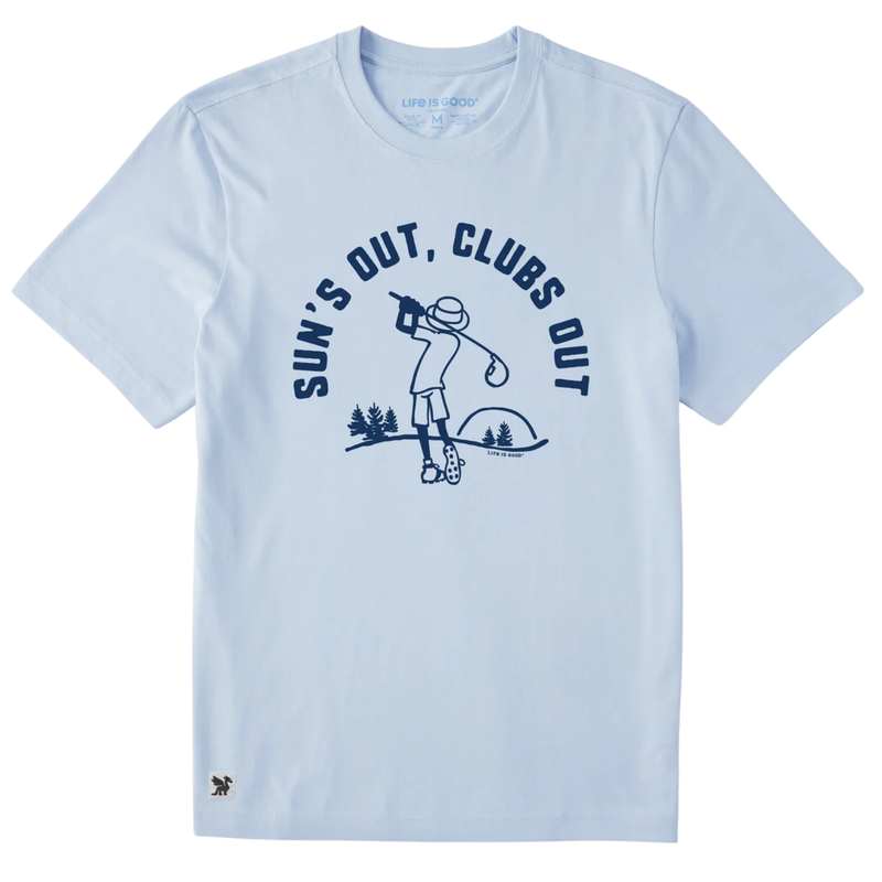 Life is Good Men's Sun's Out Clubs Out Jake Short Sleeve Tee - Glacier Blue