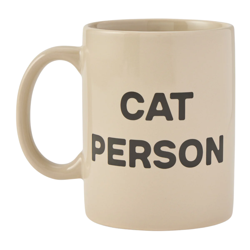 Life Is Good Cat Person Stack Jake's Mug - Birch White