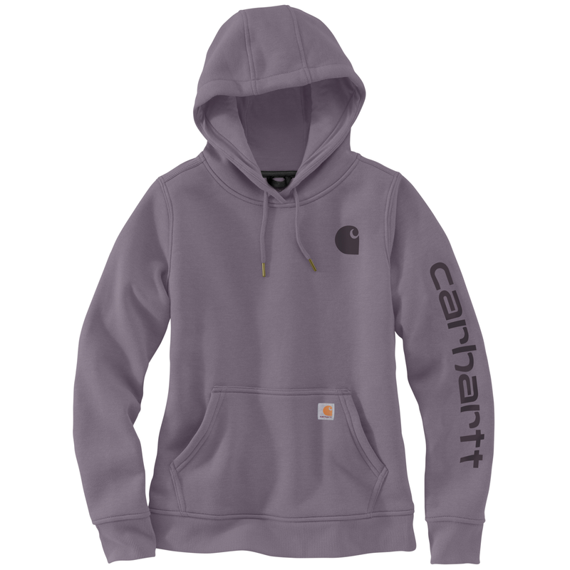 Carhartt Women's Relaxed Fit Midweight Logo Sleeve Graphic Sweatshirt - Wood Violet