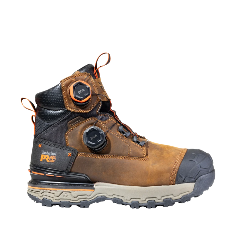 Timberland Pro Men's Boondock Ultralight 6 Inch BOA Waterproof Composite Toe Work Boots - Brown