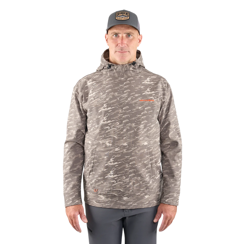 Grundens Men's Kryall Hoodie - Stone Liquid Camo