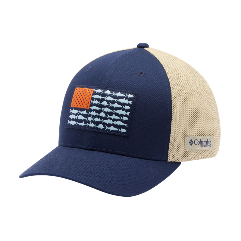 Columbia PFG Fish Flag Mesh Ball Cap - Collegiate Navy
