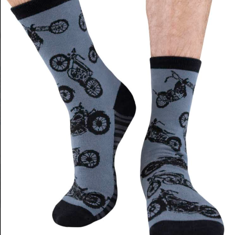 Lazy One Motorcycle Crew Sock - Blue