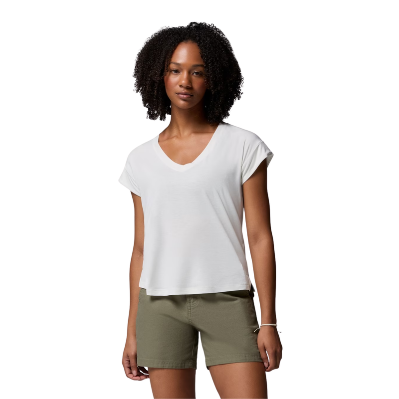 Columbia Women's Daniela Falls V Neck Short Sleeve T Shirt - Sea Salt
