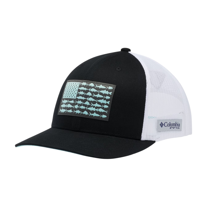 Columbia PFG Fish Flag Mesh Snapback - Black/White