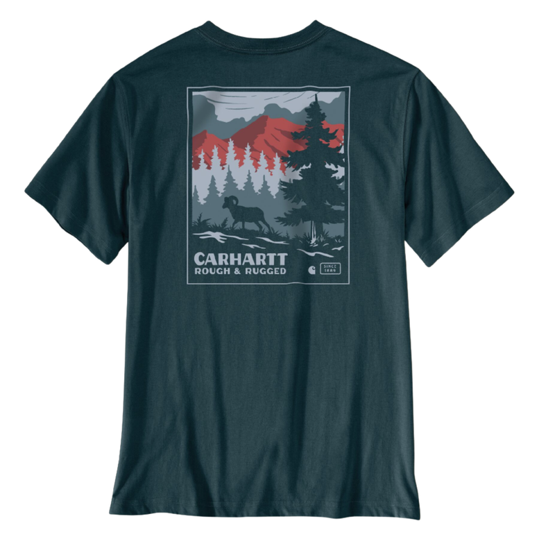 Carhartt Men's Irvine Relaxed Ram T Shirt - Dark Harbor Teal