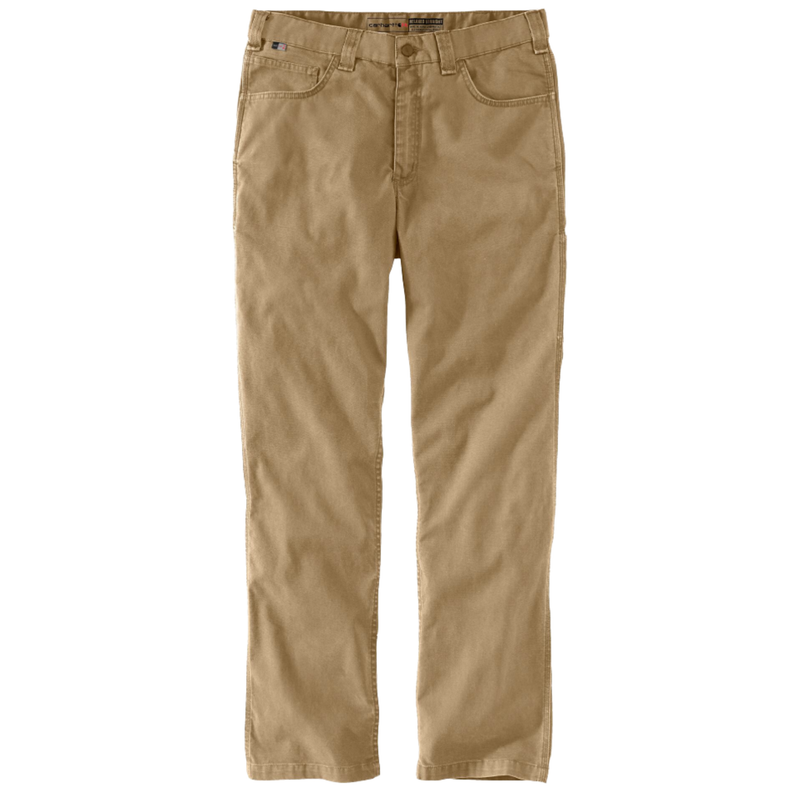 Carhartt Men's Flame Resistant Canvas 5 Pocket Work Pant - Dark Khaki