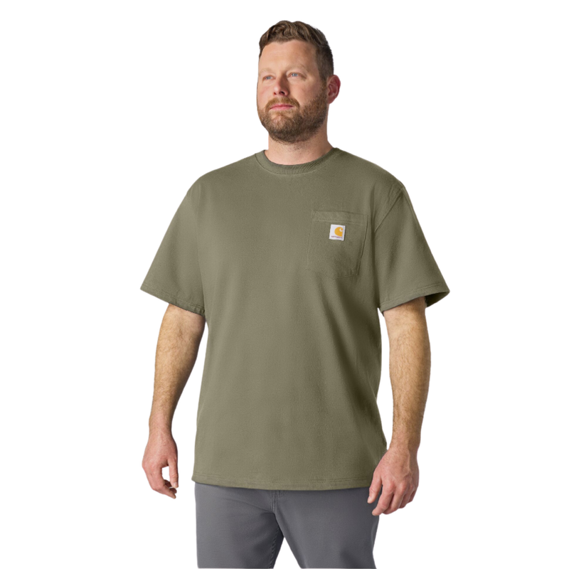 Carhartt Men's Loose Fit Heavyweight Short Sleeve Pocket T Shirt - Dusty Olive