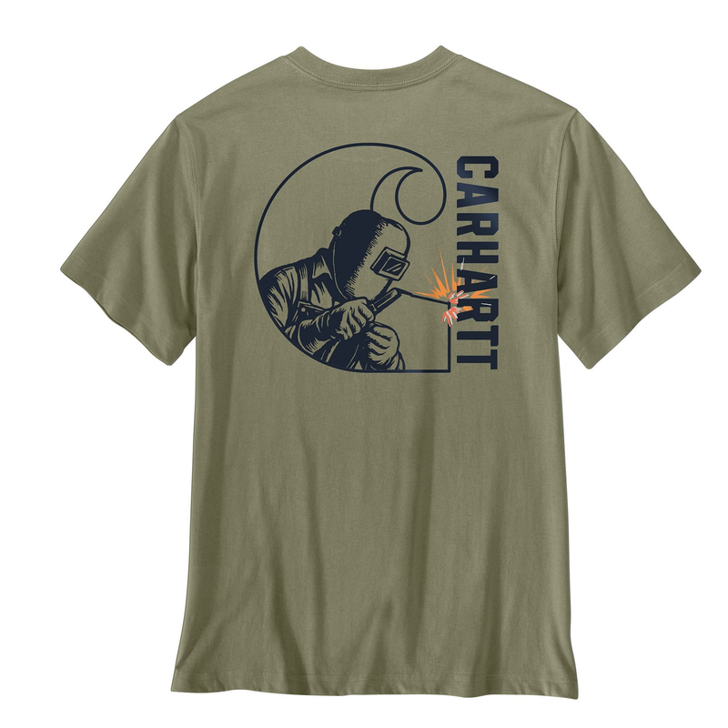 Carhartt Men's Irvine Relaxed Welded T Shirt - Dusty Olive