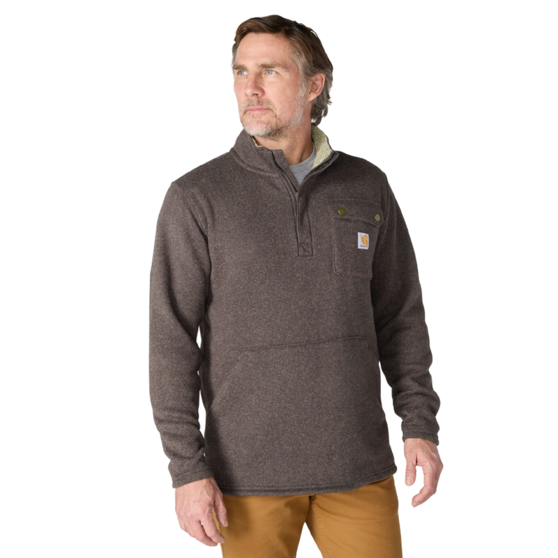 Carhartt Men's Quarter Zip Pocket Sweater Fleece - Dark Clove