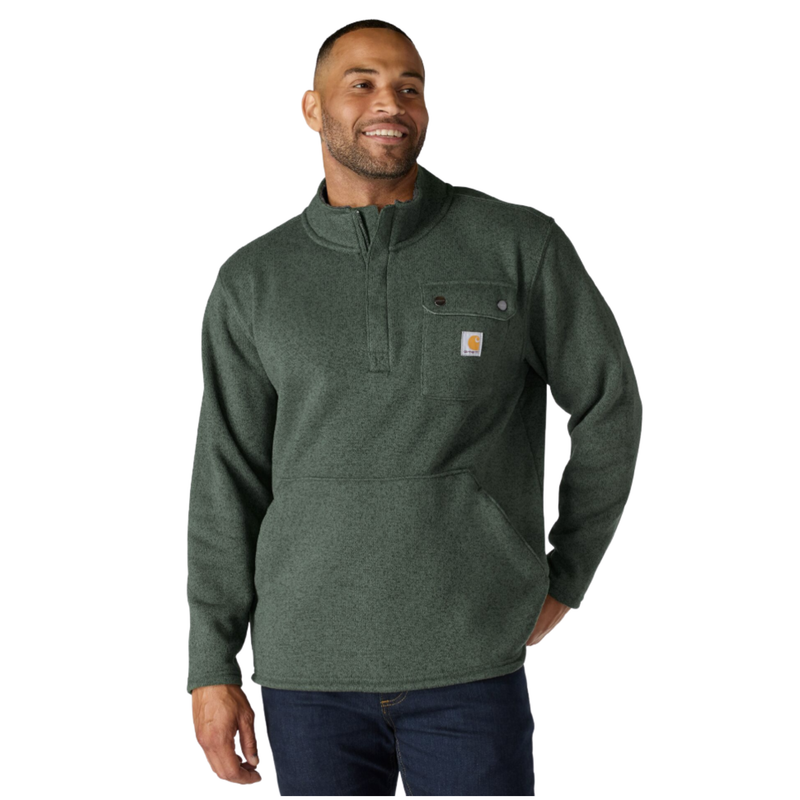 Carhartt Men's Quarter Zip Pocket Sweater Fleece - Forestry Green