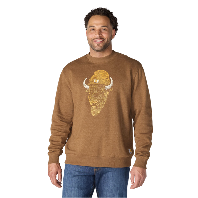 Carhartt Men's Sawyer Bison Crew Sweatshirt - Red Duck Heather