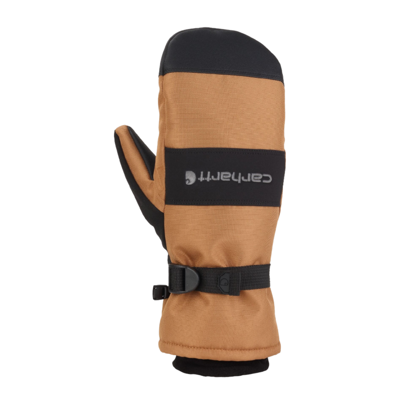 Carhartt Men's Waterproof Insulated Knit Cuff Mittens - Brown/Black