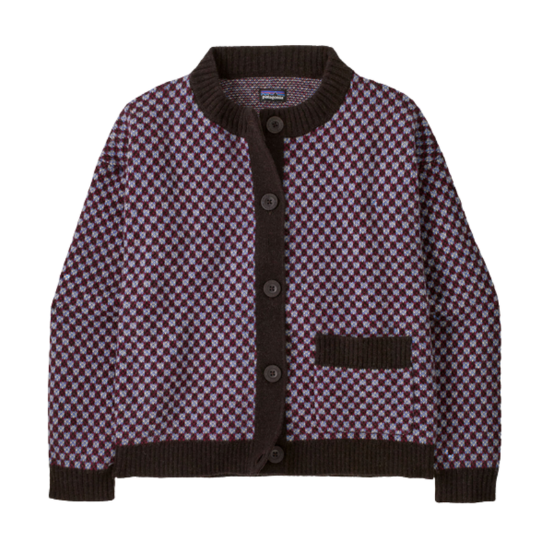 Patagonia Women's Recycled Wool Blend Sweater - Checkered: Diver Blue