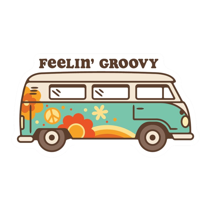 Sticker Northwest Feelin Groovy Hippie Van