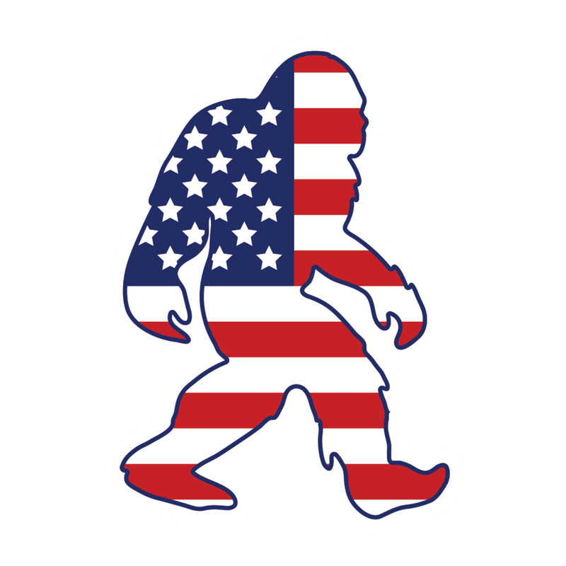 Sticker Northwest USA Flag Sasquatch