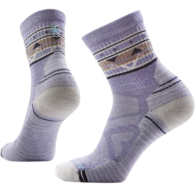 Smartwool Women's Hike Light Cushion Zig Zag Valley Mid Crew Socks - Chalk Violet