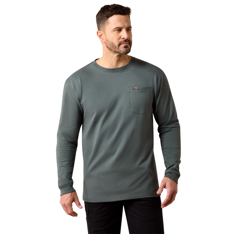 Ariat Men's Rebar Cotton Strong WHLF Shield Long Sleeve T Shirt - Urban Chic