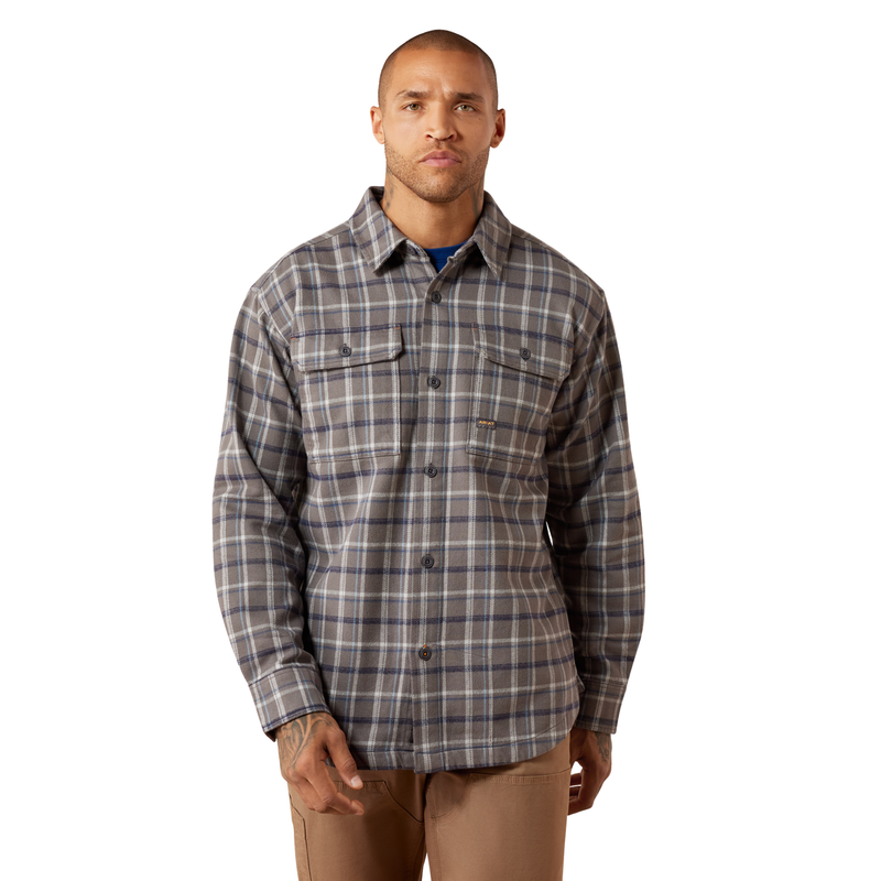 Ariat Men's Rebar Heavy Flannel Work Shirt - Rebar Grey