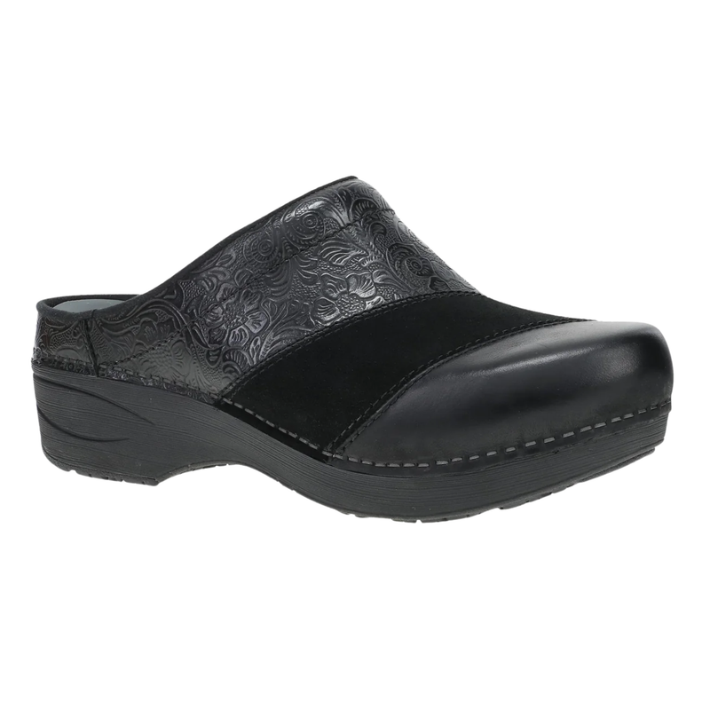 Dansko Women's Zinnia Clogs - Black Leather Mule