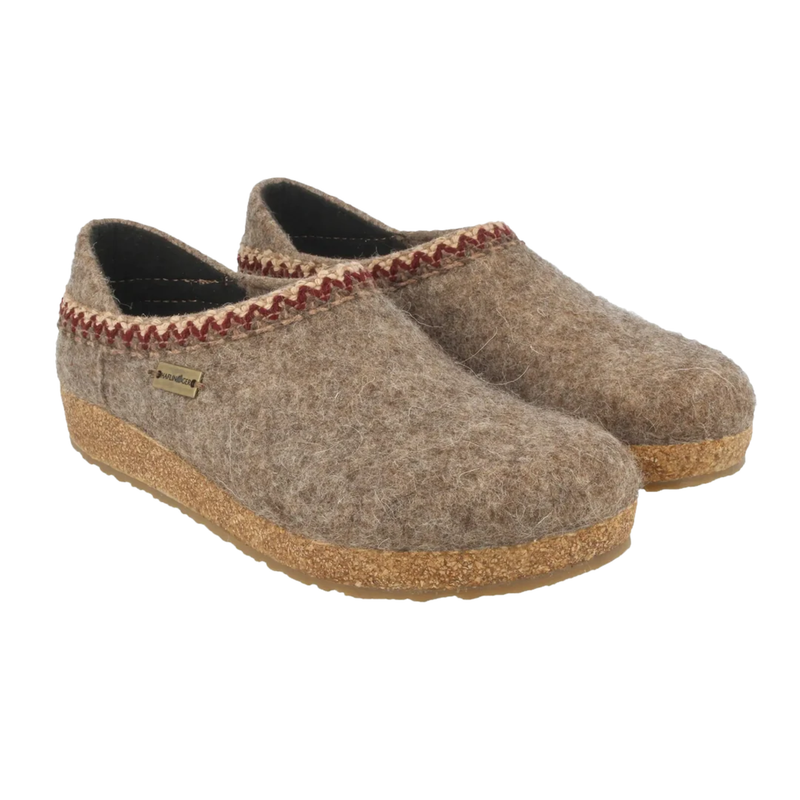 Haflinger Women's Grizzly GZH ZigZag Slippers - Beige
