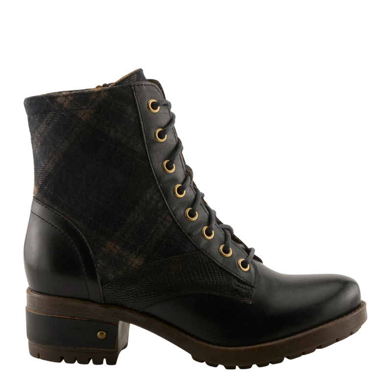 Spring Step L'Artiste Women's Marty Plaid Boots - Black Multi