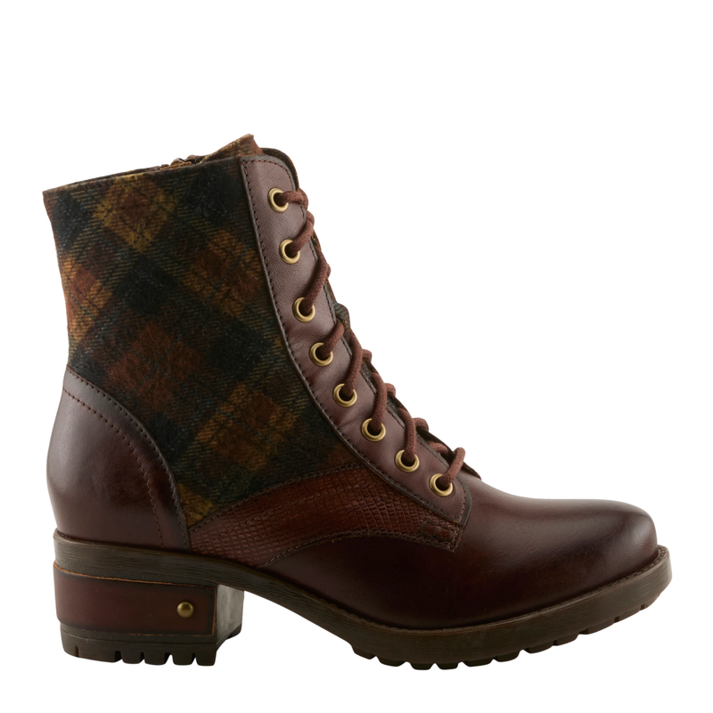 Spring Step L'Artiste Women's Marty Plaid Boots - Brown Multi