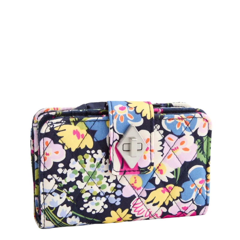 Vera Bradley Small Turnlock Wallet - Poppy Fields in Premium Cotton