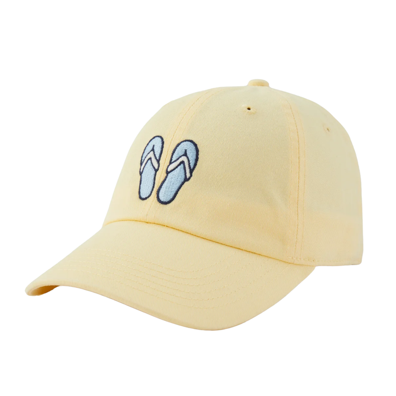 Life Is Good Adult Unisex Flip Flops Chill Cap - Sandy Yellow