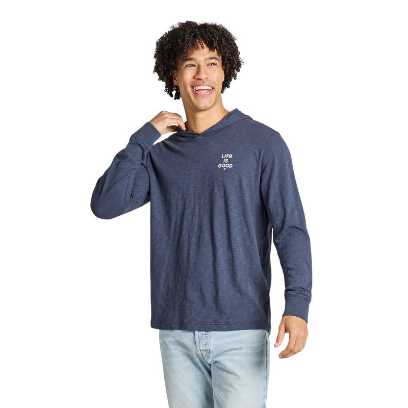 Life Is Good Men's LIG LC Long Sleeve Slub Hoodie - Inkwell Blue