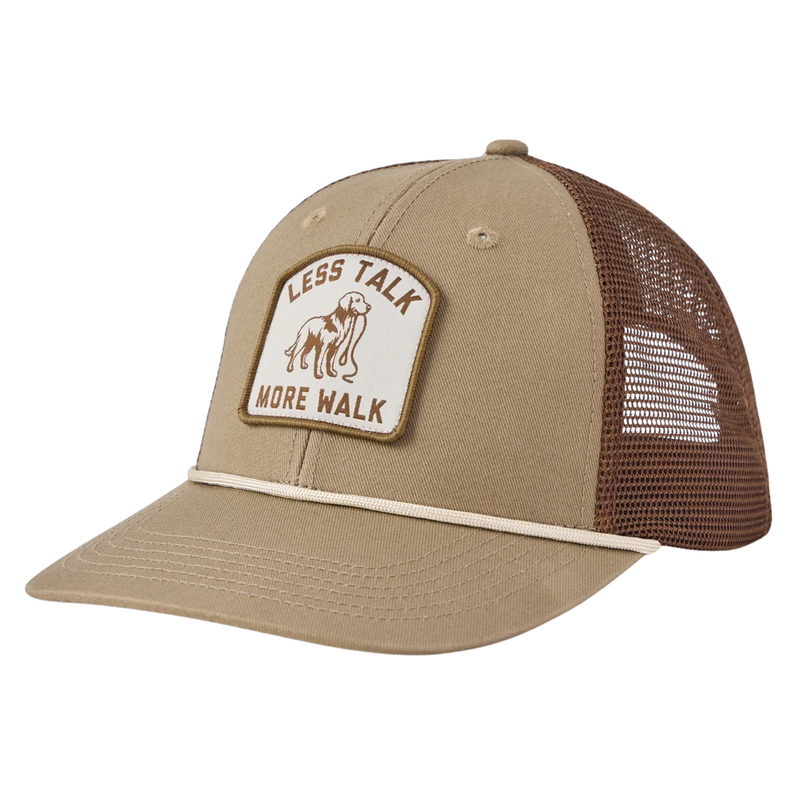 Life Is Good Adult Unisex Less Talk Patch Trucker Rope Hat - Mushroom Brown