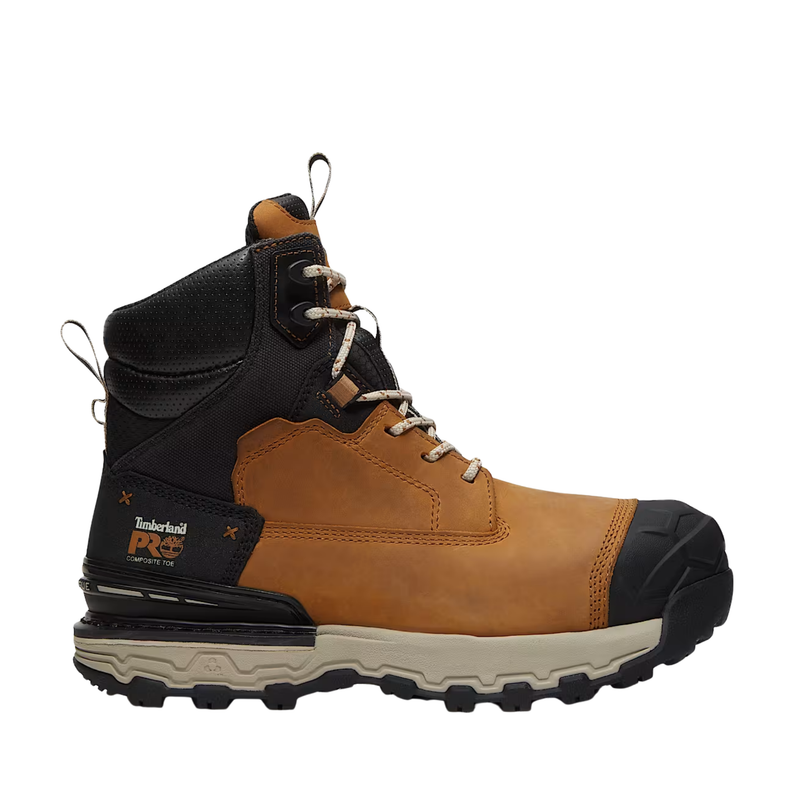 Timberland Pro Men's Boondock Ultralight 6 Inch Composite Toe Waterproof Work Boots - Wheat Full Grain/Black