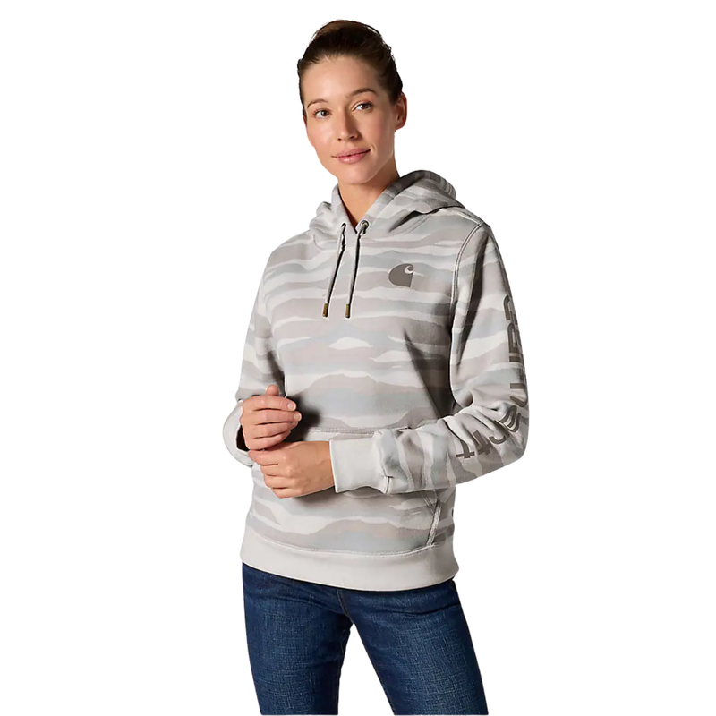 Carhartt Women's Marquette Landscape Camo Sweatshirt - Cobblestone Landscape Print