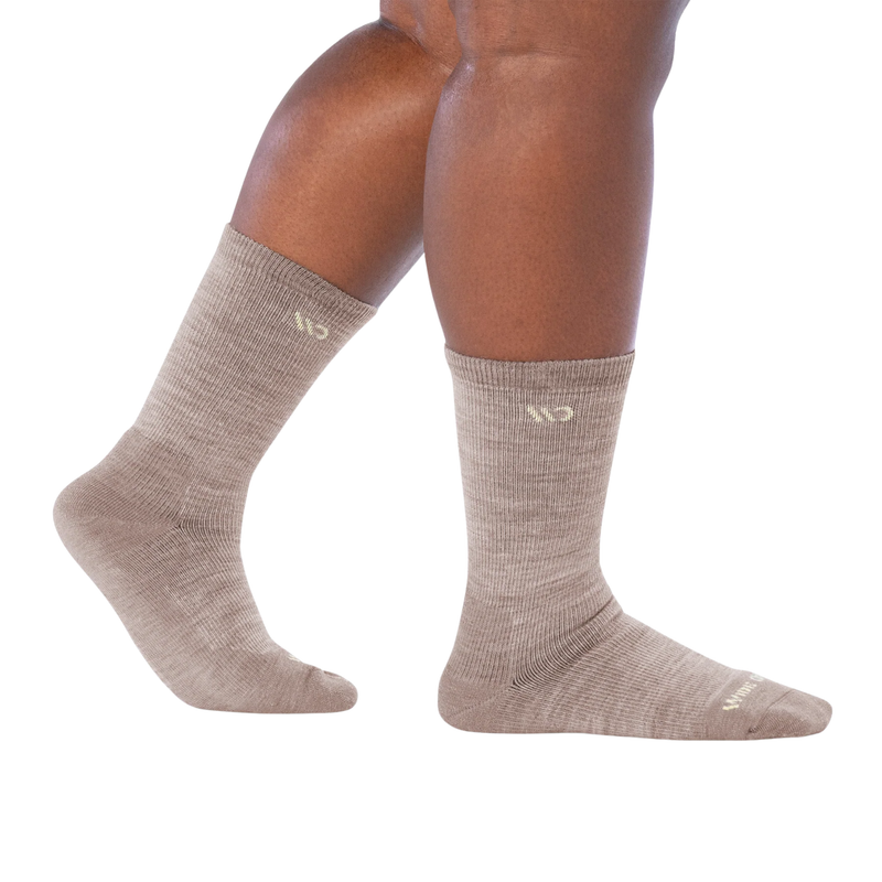 Wide Open Women's Solid Cushioned Crew Socks - Rye