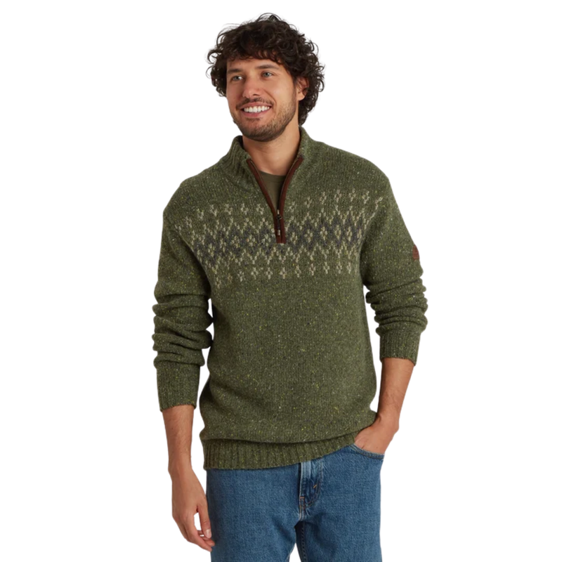 Sherpa Men's Dumji Quarter Zip Sweater - Evergreen