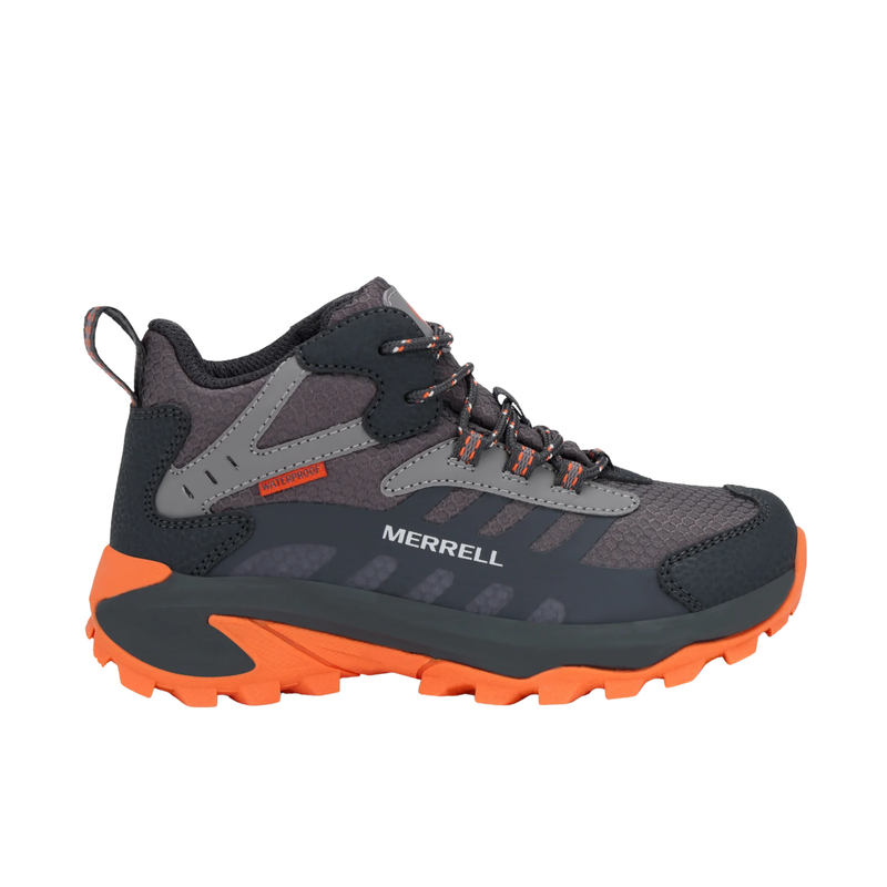 Merrell Kids' Moab Speed 2 Mid Hiking Boots - Gunsmoke/Orange